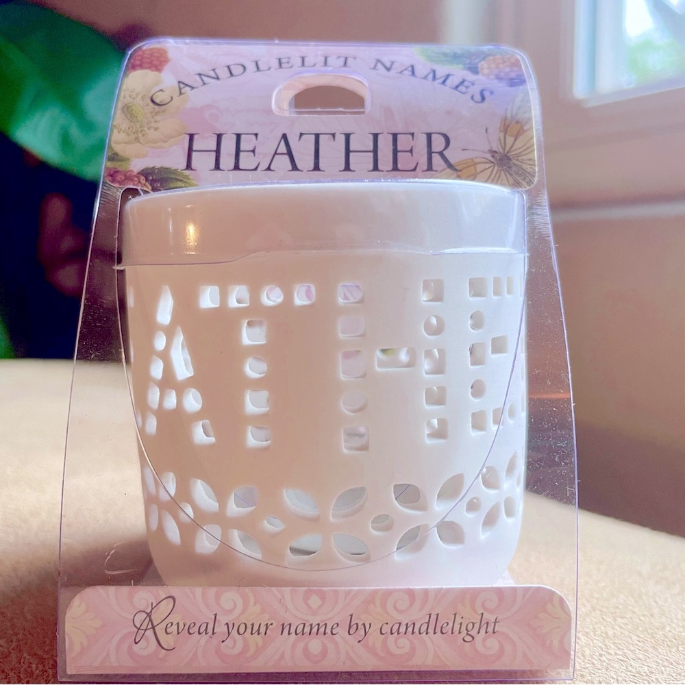 Name candle holder Heather - NEW